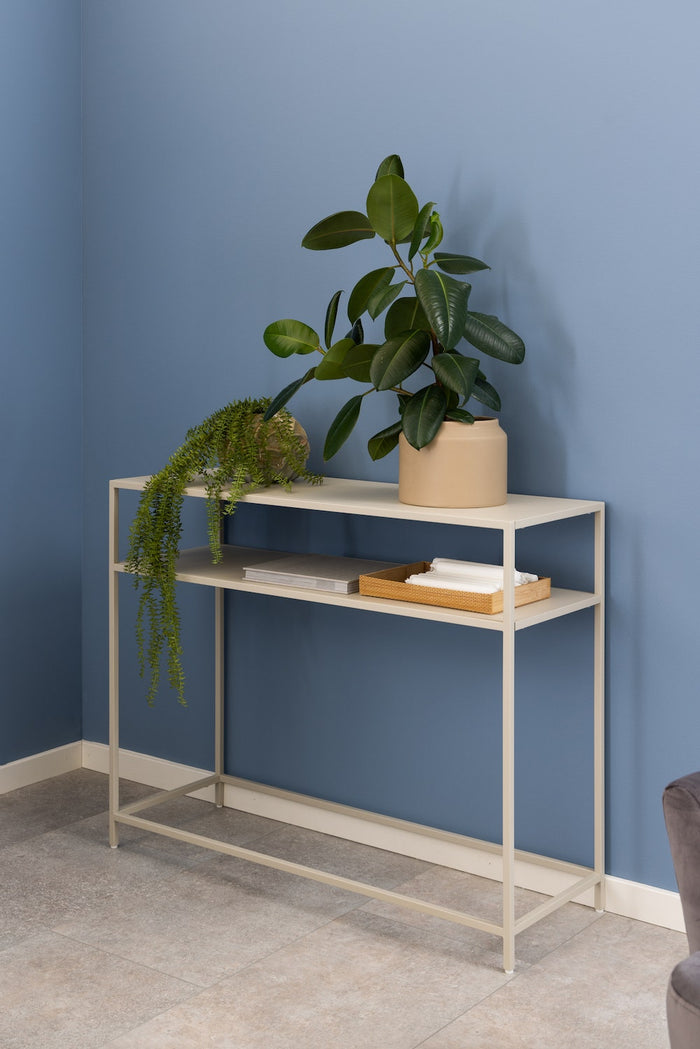 Lisomme Roy metalen sidetable beige - 100 x 35 cm