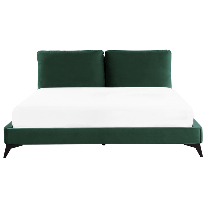 Beliani - MELLE - Tweepersoonsbed - Groen - 180 x 200 cm - Fluweel