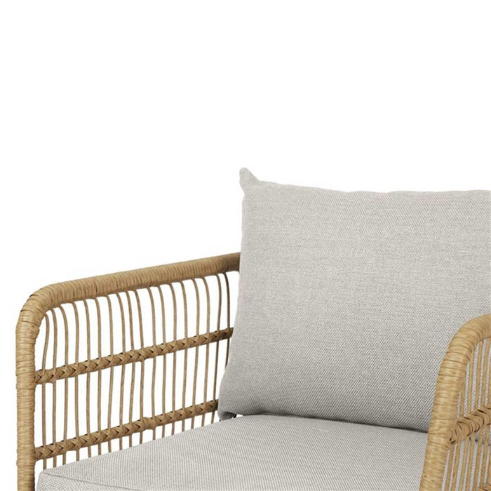 Lisomme Dax rotan tuinstoel naturel met kussens beige