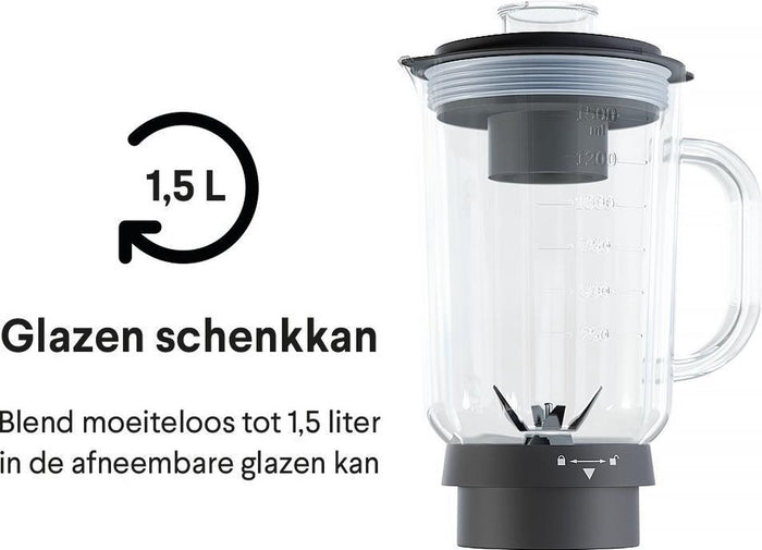 Homra blender - 1500 ml - zwart