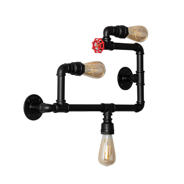 Bussandri Wandlamp industrieel - Metaal - Zwart