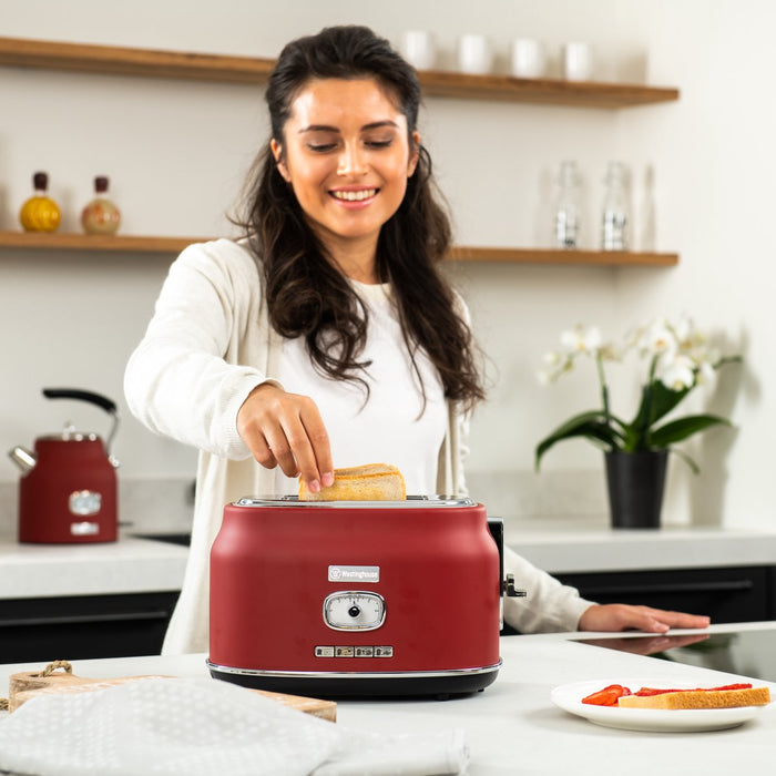 Westinghouse Retro Bundel - Waterkoker + Broodrooster + Blender - Rood