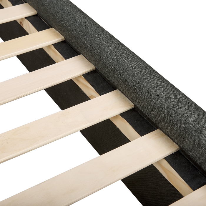 Beliani-ROCHELLE -Bed opbergruimte-Donkergrijs-140x200 cm-Polyester