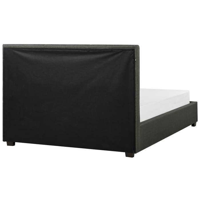 Beliani-ROCHELLE -Bed opbergruimte-Donkergrijs-140x200 cm-Polyester