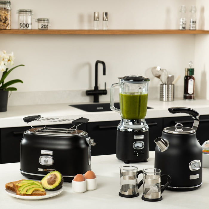 Westinghouse Retro Bundel -Waterkoker + Broodrooster + Blender - Zwart