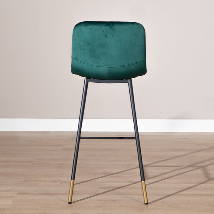 Bronx71 Velvet barkruk Mikky groen 68 - 79 cm - Barkrukken set van 2