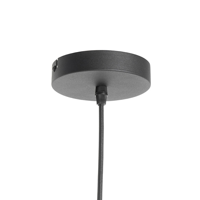 QAZQA Art deco hanglamp zwart met goud glas 33 cm - pallon