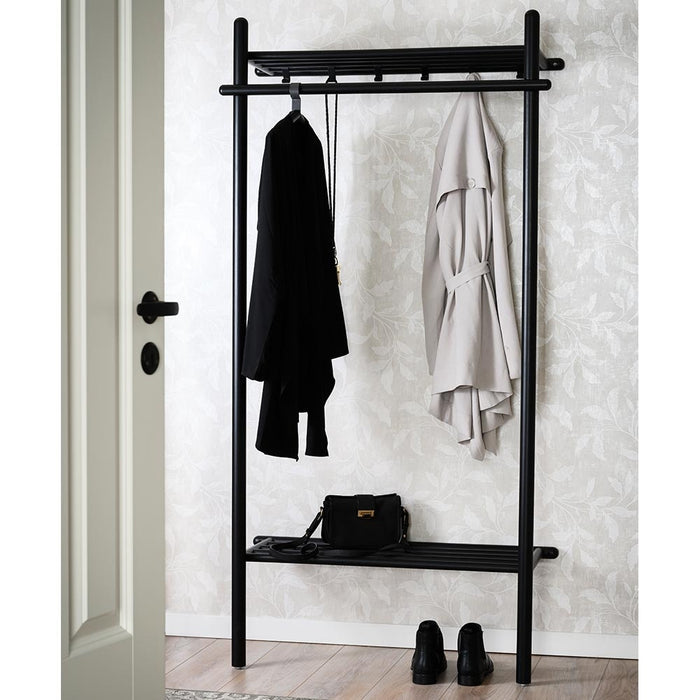 Rowico Home Milford eikenhouten kledingrek zwart - 91 x 181 cm