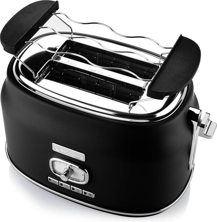 Westinghouse Retro Bundel - Waterkoker + 2 sneden Broodrooster - Zwart