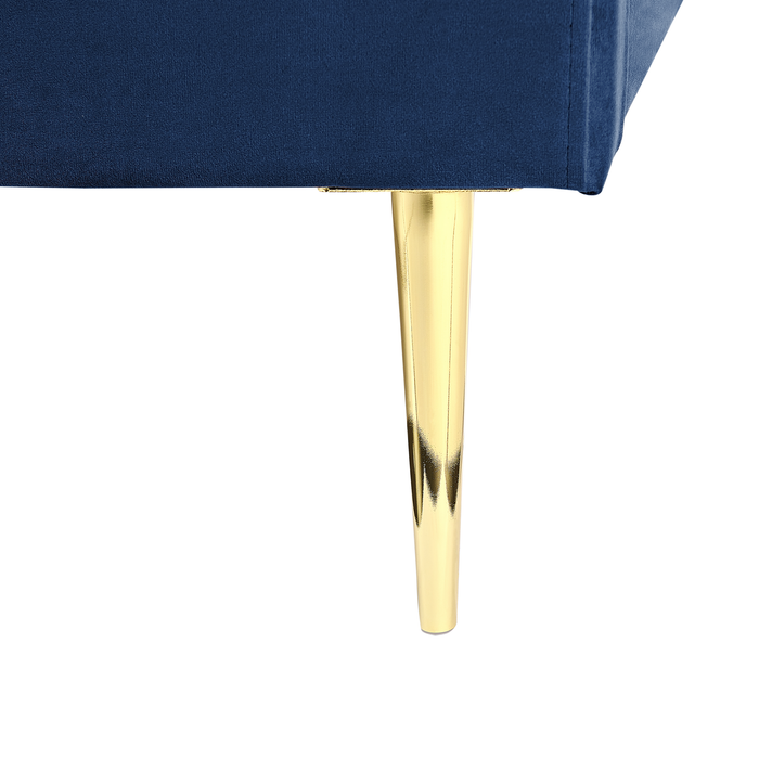 Beliani-FLAYAT -Tweepersoonsbed-Marineblauw-180 x 200 cm-Fluweel