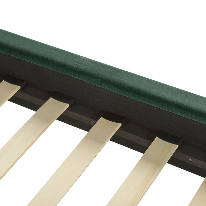 Beliani - VILLETTE - Tweepersoonsbed - Groen - 140 x 200 cm - Fluweel