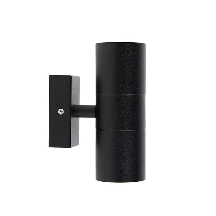 QAZQA Buitenwandlamp zwart 2-lichts IP44 - Duo