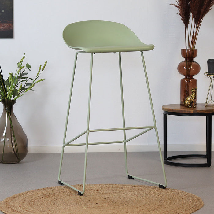 Livin24 Barkruk Ellen groen Scandinavisch design 76 cm - barkrukken