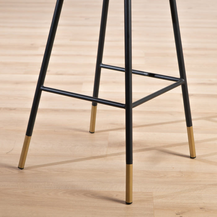 Bronx71 Velvet barkruk Mikky blauw 68 - 79 cm - Barkrukken set van 2