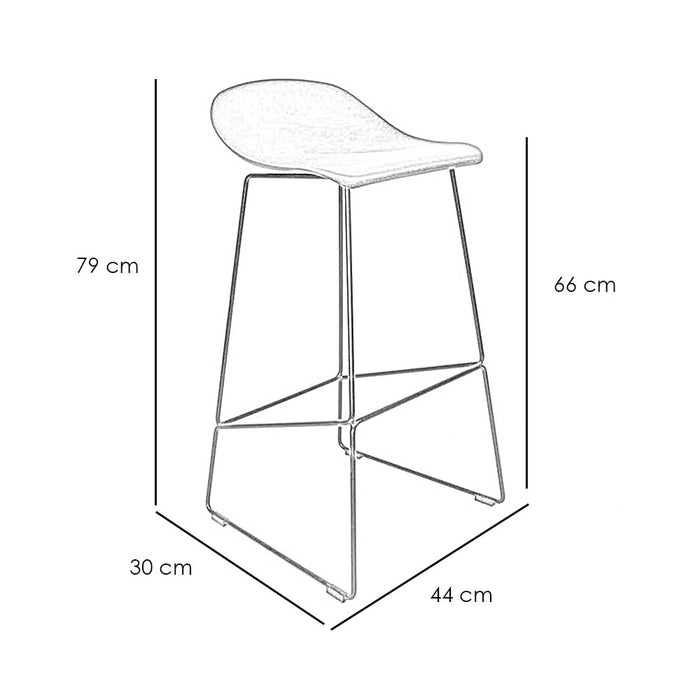Livin24 Scandinavische Barkruk Ellen groen 66cm - Barkrukken set van 2