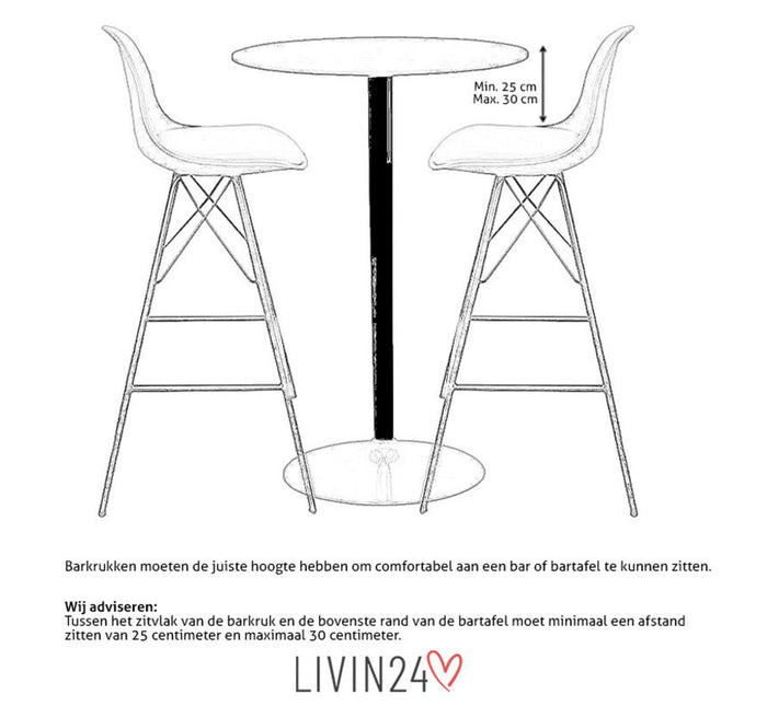 Bronx71 Barkruk Ellen geel Scandinavisch design 76 cm - barkrukken set