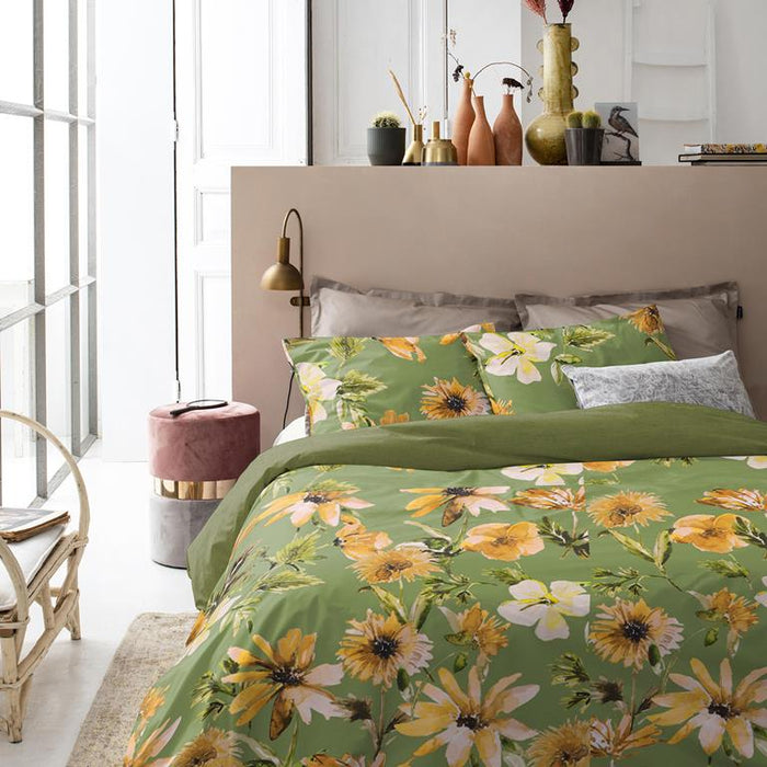 Cinderella Cleo Dekbedovertrek 200 x 200|220 cm - Olijfgroen
