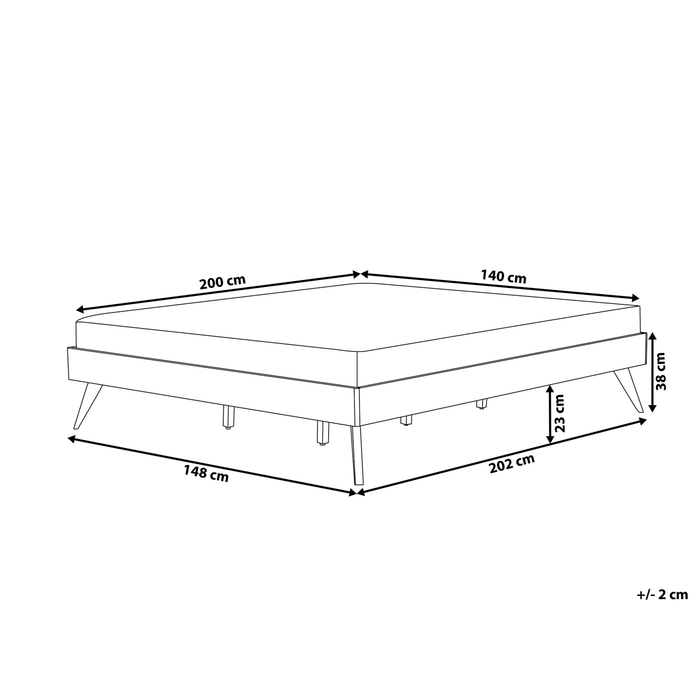 Beliani-BERRIC -Tweepersoonsbed-Donkere houtkleur-140 x 200 cm-MDF