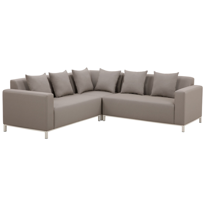 Beliani - BELIZE - Loungeset voor 5 - Beige - Polyester