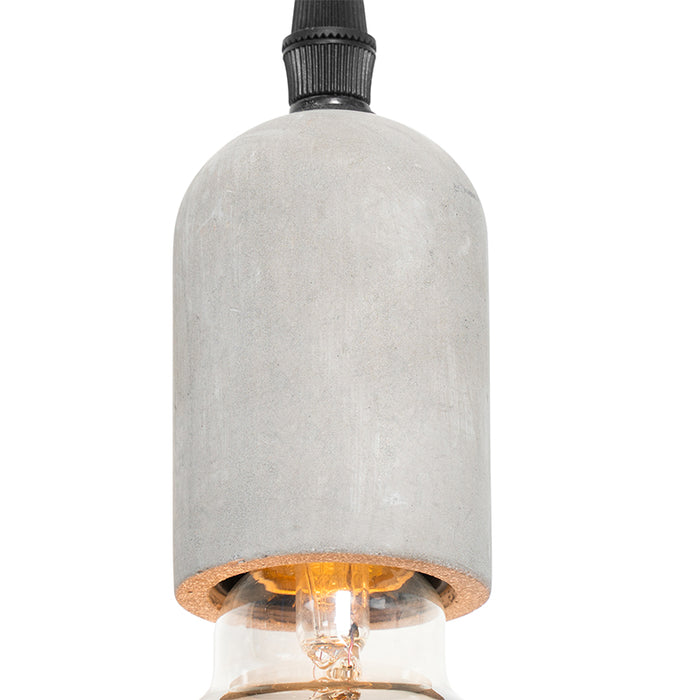 QAZQA Hanglamp pedra - Zwart - Industrieel - D 9cm