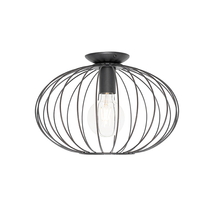 QAZQA Industriële plafonnière zwart - Margarita