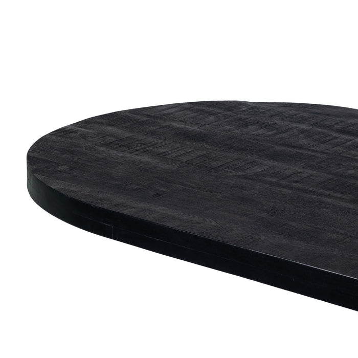 Giga Meubel - Eettafel Ovaal - Zwart Mangohout - 300x100x78cm - Barn
