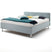 Hioshop Amelie gestoffeerd bed 180x200 cm Ijsblauw//Chroom décor