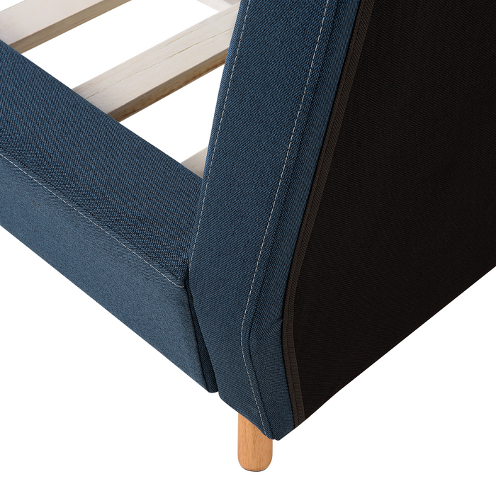 Beliani - VIENNE - Tweepersoonsbed - Blauw - 180 x 200 cm - Polyester