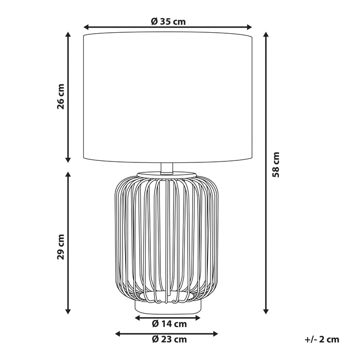Beliani - THOUET - Tafellamp - Wit - Staal