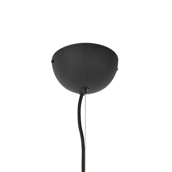 QAZQA Art Deco hanglamp zwart en smoke glas 3-lichts - Flore