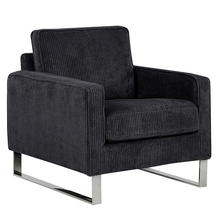 Beliani - VIND - Fauteuil - Zwart - Corduroy