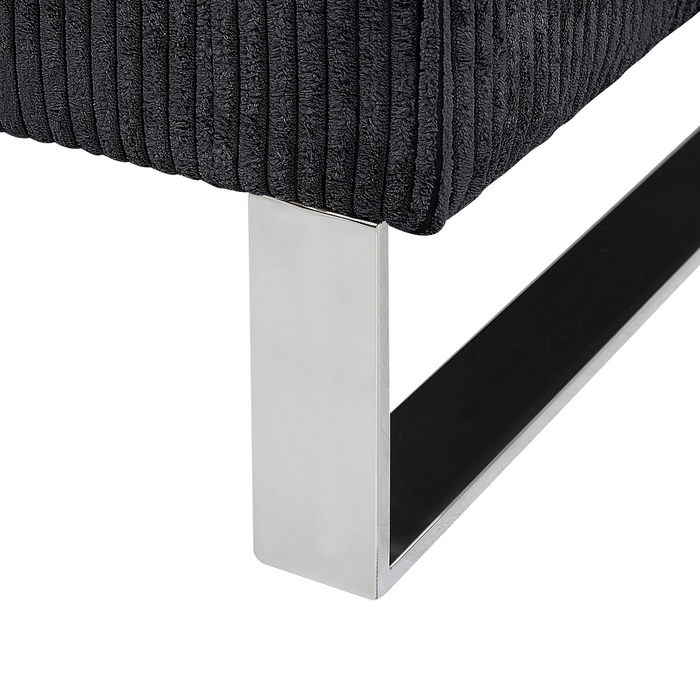 Beliani - VIND - Fauteuil - Zwart - Corduroy