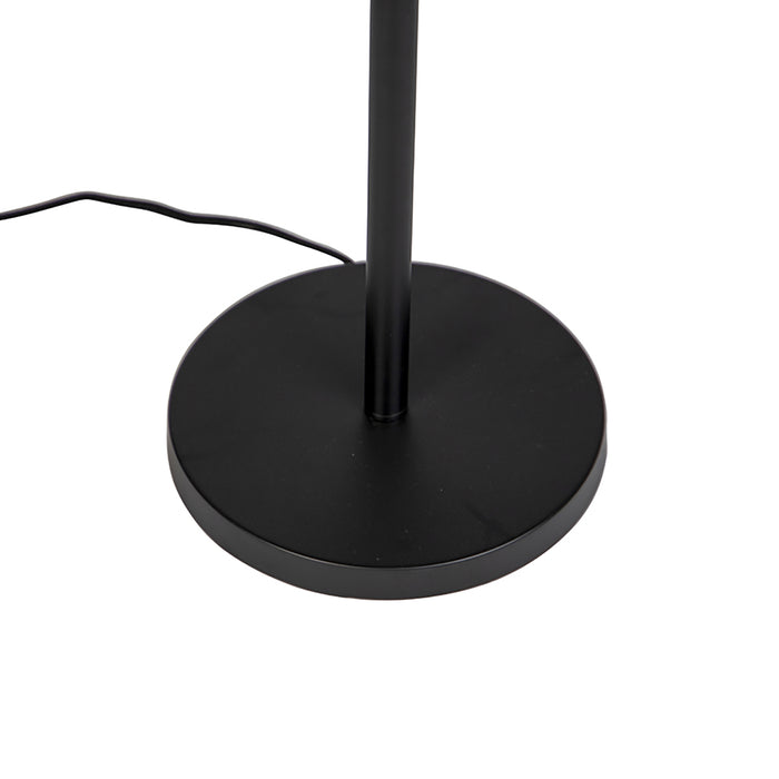 QAZQA Vloerlamp zwart met kap wit 50 cm - Simplo