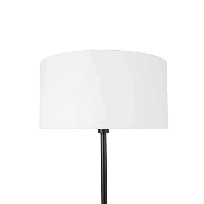 QAZQA Vloerlamp zwart met kap wit 50 cm - Simplo
