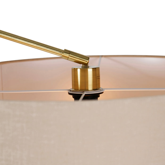 QAZQA Vloerlamp goud met kap lichtbruin 50 cm verstelbaar - Editor