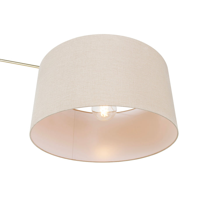 QAZQA Vloerlamp goud met kap lichtbruin 50 cm verstelbaar - Editor