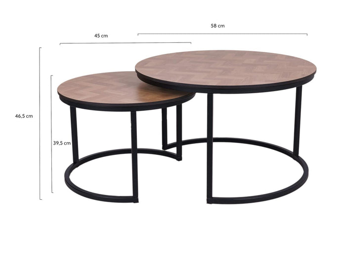 MaximaVida ronde salontafel set Copenhagen 58 en 45 cm