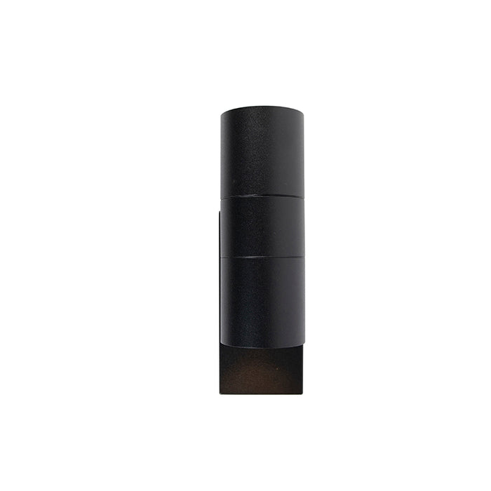 QAZQA Buiten wandlamp zwart 2-lichts IP44 met schemersensor - Duo