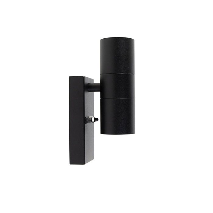 QAZQA Buiten wandlamp zwart 2-lichts IP44 met schemersensor - Duo