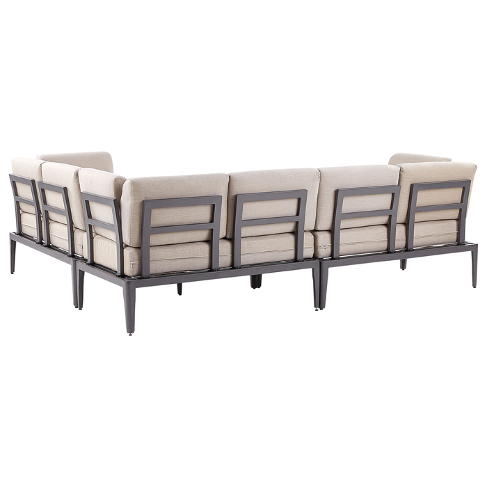Beliani - RIMA III - Loungeset voor 6 - Beige - Polyester