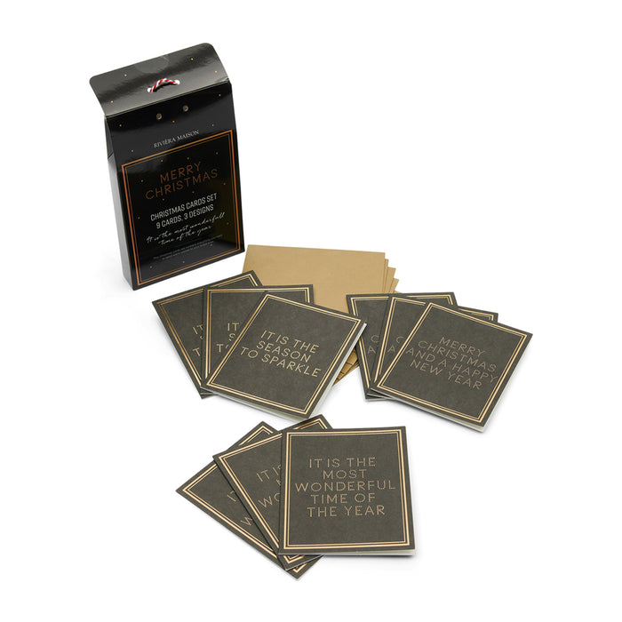 Riviera Maison Kerstkaarten Wonderful Times Zwart - 9 Stuks