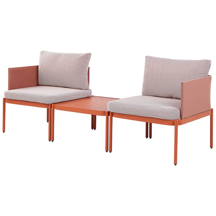 Beliani - TERRACINA - Loungeset voor 2 - Oranje - Aluminium