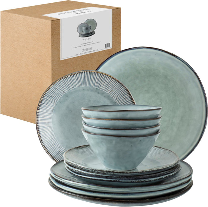 Dutch Rose Giftset 12 Delig Servies Blauw