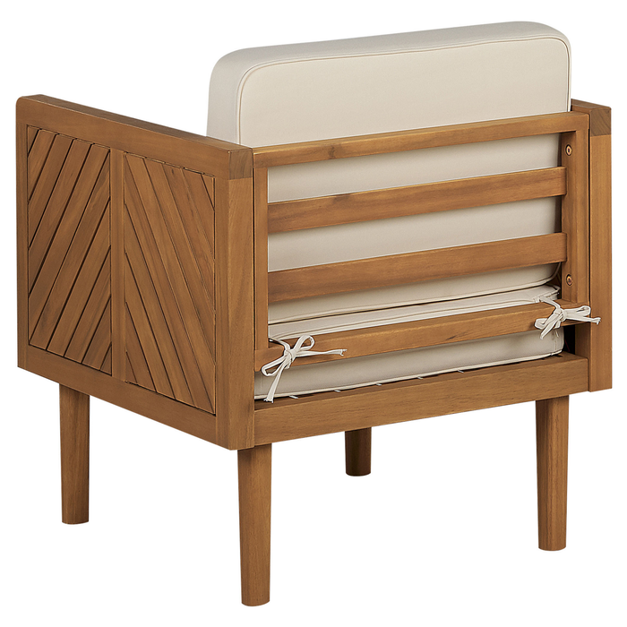 Beliani-BARATTI-Loungeset voor 5-Lichte houtkleur|Wit-Acaciahout