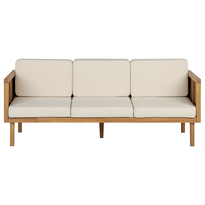 Beliani-BARATTI-Loungeset voor 5-Lichte houtkleur|Wit-Acaciahout