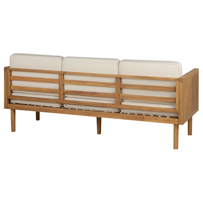 Beliani-BARATTI-Loungeset voor 5-Lichte houtkleur|Wit-Acaciahout