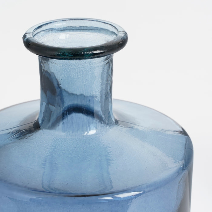 Mica Decorations Guan Glazen Fles - H40 x Ø15 cm - Blauw