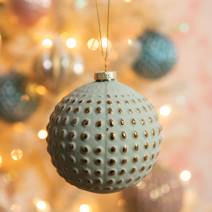 Clayre & Eef Kerstbal Set van 4 Ø 10 cm Groen Glas Rond