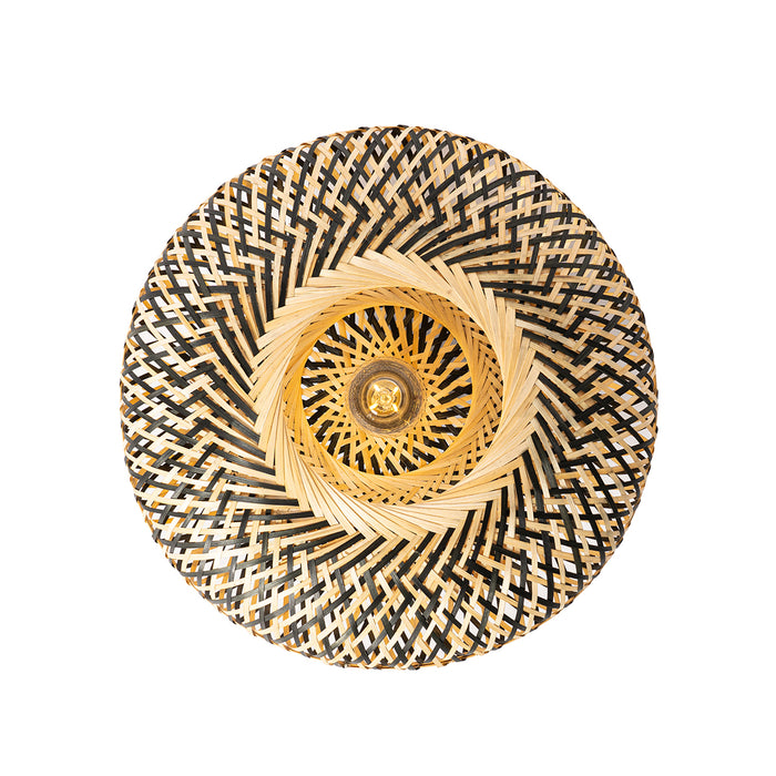 QAZQA Oosterse plafondlamp zwart bamboe 40 cm - Ostrava