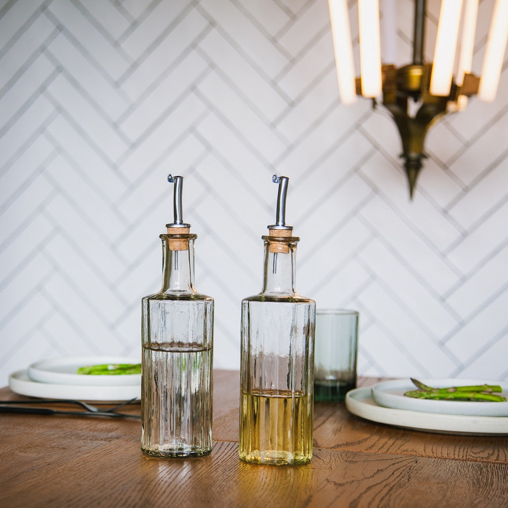 Brût Homeware, Set van 2 Olie|Azijn Fles set 30 CL, helder